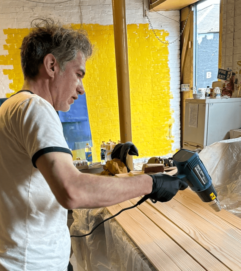 building a boat with GCP - drying the wood